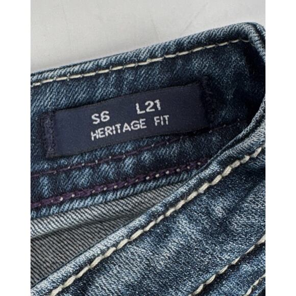 Vigoss Heritage Fit Capri Jeans Womens 6 Inseam 21 Mid Rise Flap Pockets Bling - Picture 10 of 10